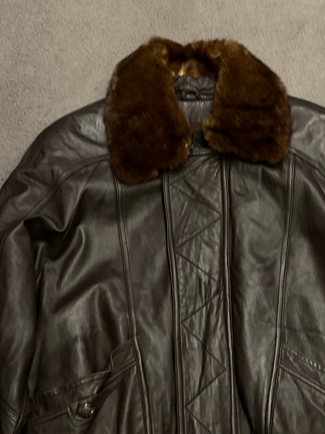 진도 퍼 카라 양가죽 빈티지 자켓 처분  상품이미지2