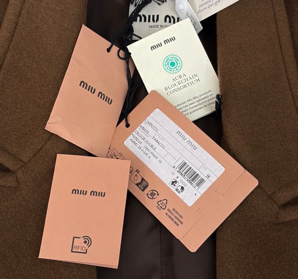 [38] 미우미우 24fw 버진 울 더블 브레스티드 롱 코트 자켓 브라운 상품이미지7