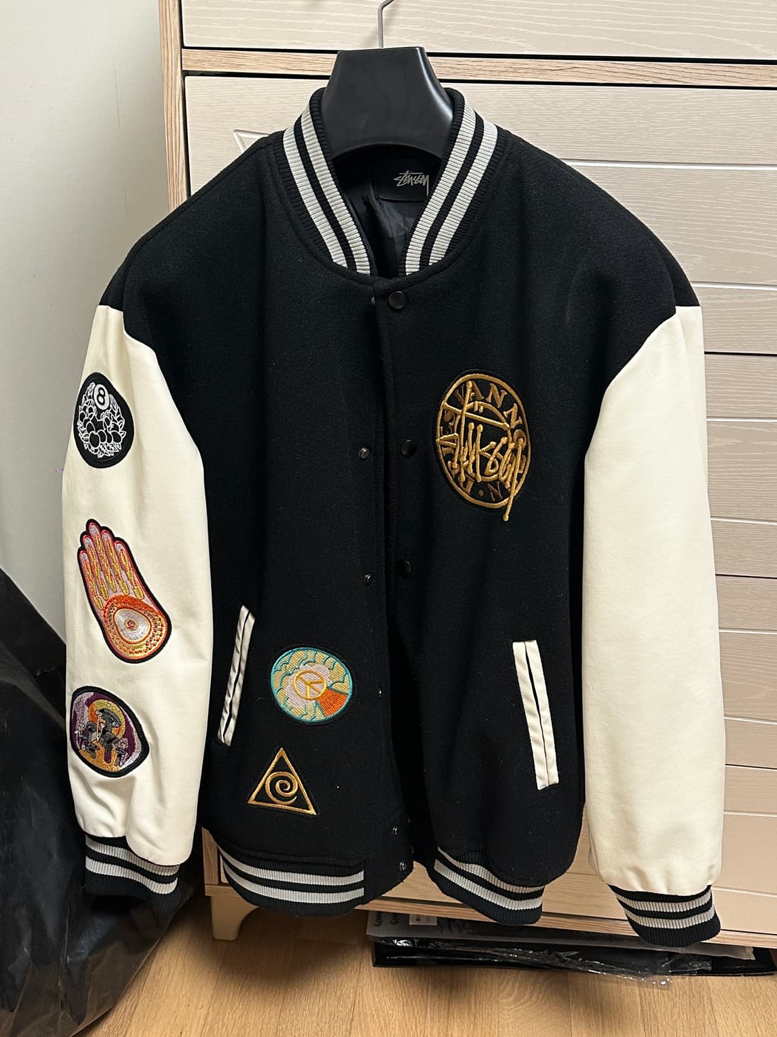 [L] 스투시x드리스반노튼 바시티 자켓 상품이미지1