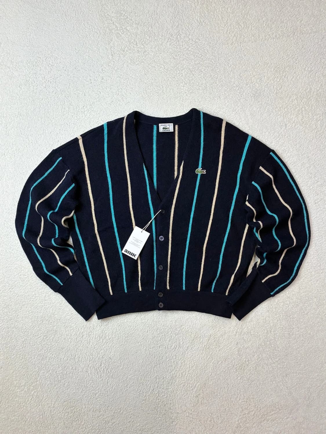 라코스테 90's 스트라이프 크롭 니트 가디건 PN5932    상품이미지1