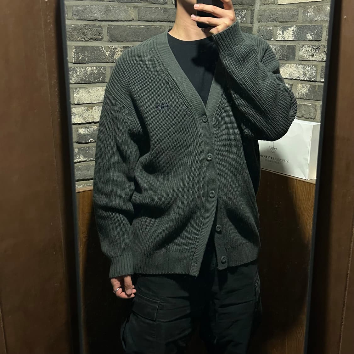 L) GAP 갭 올리브 카키 니트 가디건 상품이미지9