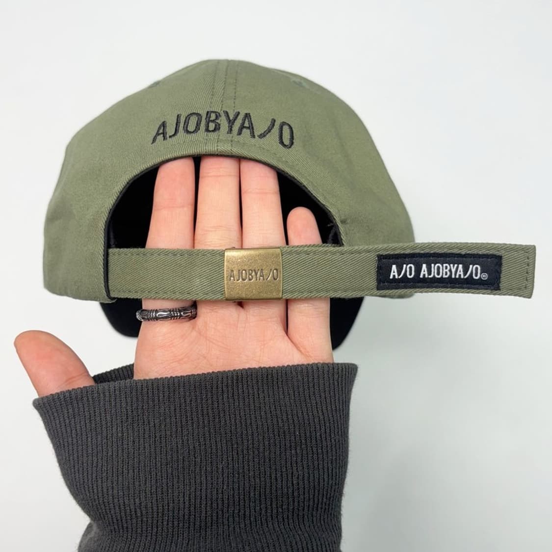 AJOBYAJO 그래픽 자수 볼캡 그린 상품이미지4