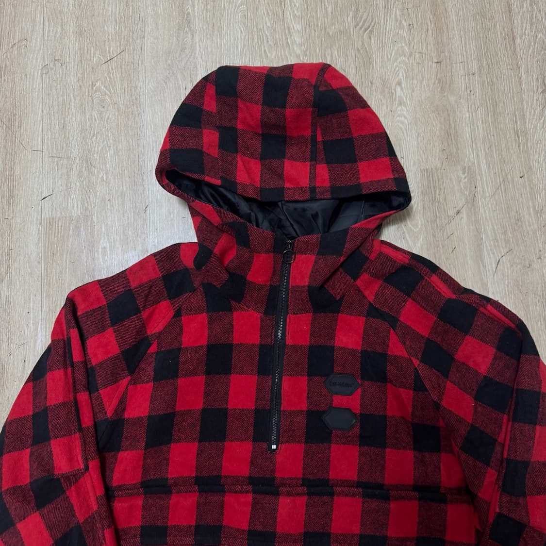 오프화이트 와펜 타탄체크 풀오버 후드 자켓 L/100  상품이미지2