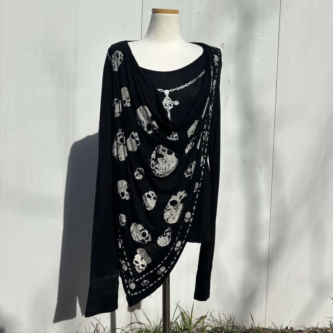 CROSS GARB 크로스 가브 빈티지 스컬 레이어드 드레이프 롱슬리브 상품이미지1