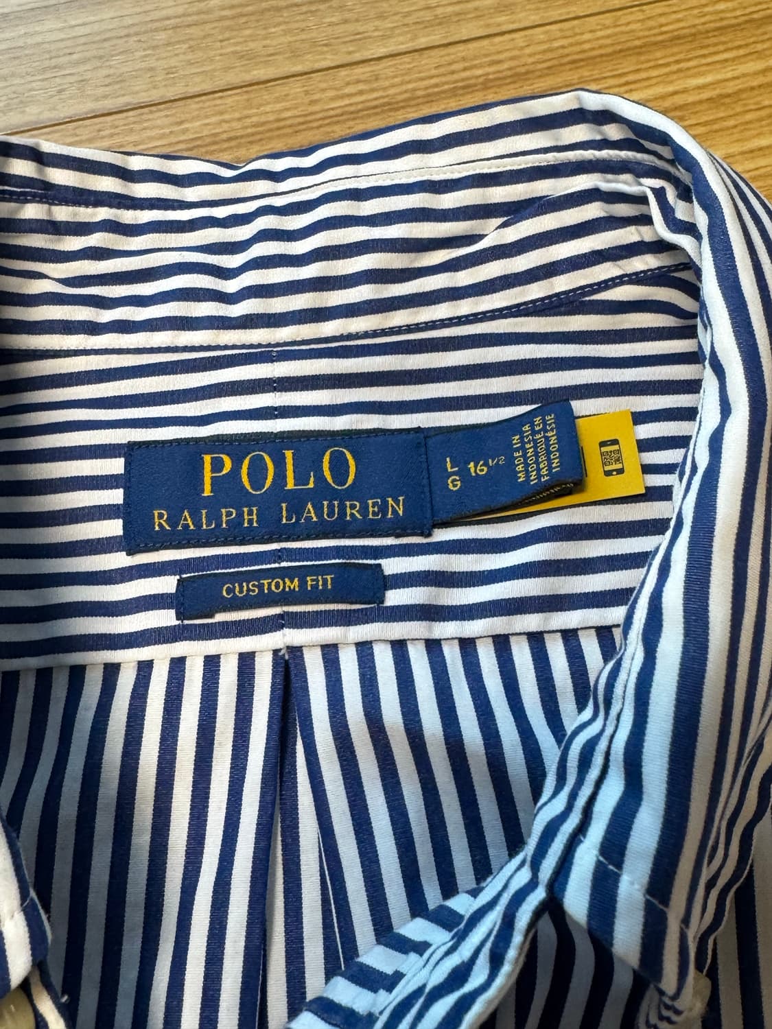 폴로 블루 스트라이프 셔츠 커스텀핏 상품이미지2