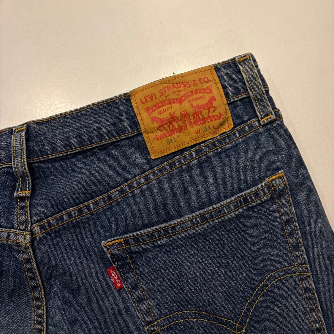 [34x32] 리바이스 511 슬림 패치 데님 청바지 팬츠 D572 상품이미지3