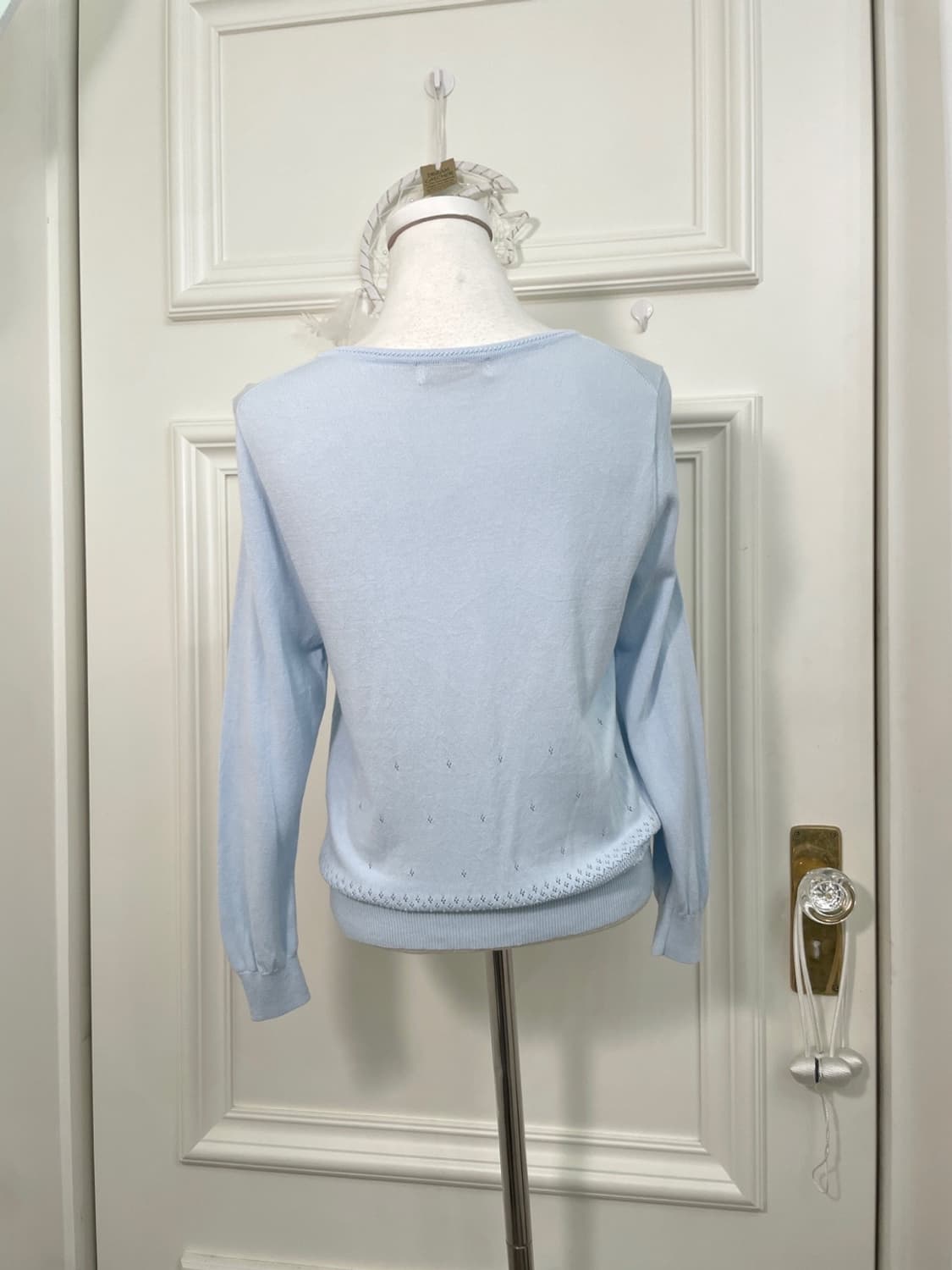 sky blue crochet mint button cardigan 상품이미지3