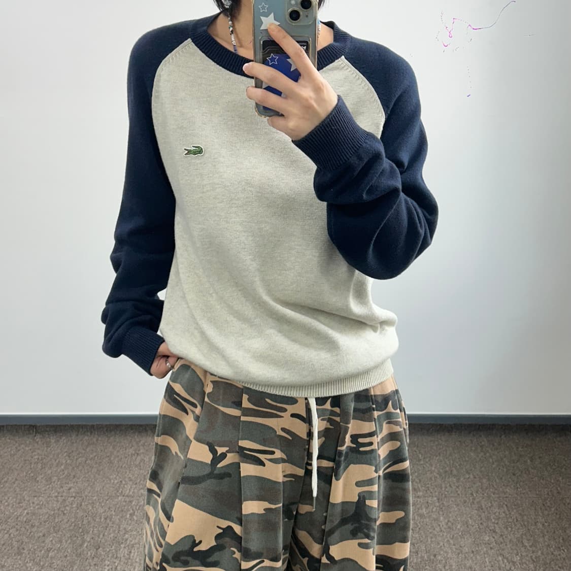 Lacoste 라코스테 네이비 아이보리 나그랑 니트 상품이미지2