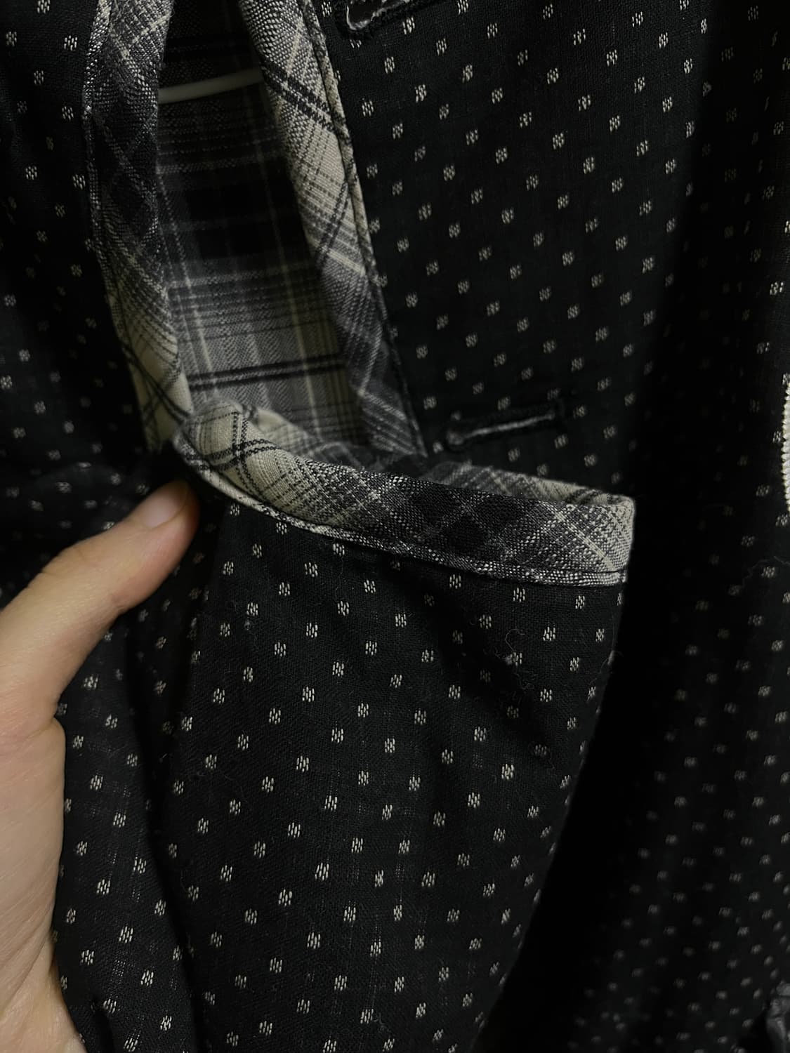 허그유어스킨 체크 리버시블 후드 자켓 (블랙) 상품이미지4