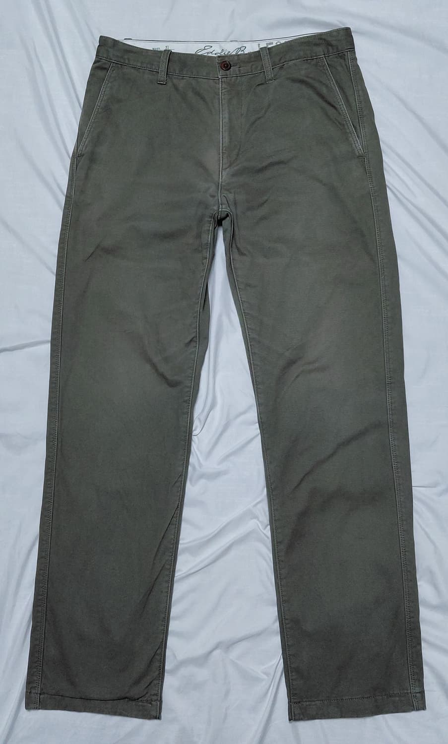 [31x32] 에디바우어 플란넬 안감 기모 치노 팬츠 (올리브) 상품이미지2