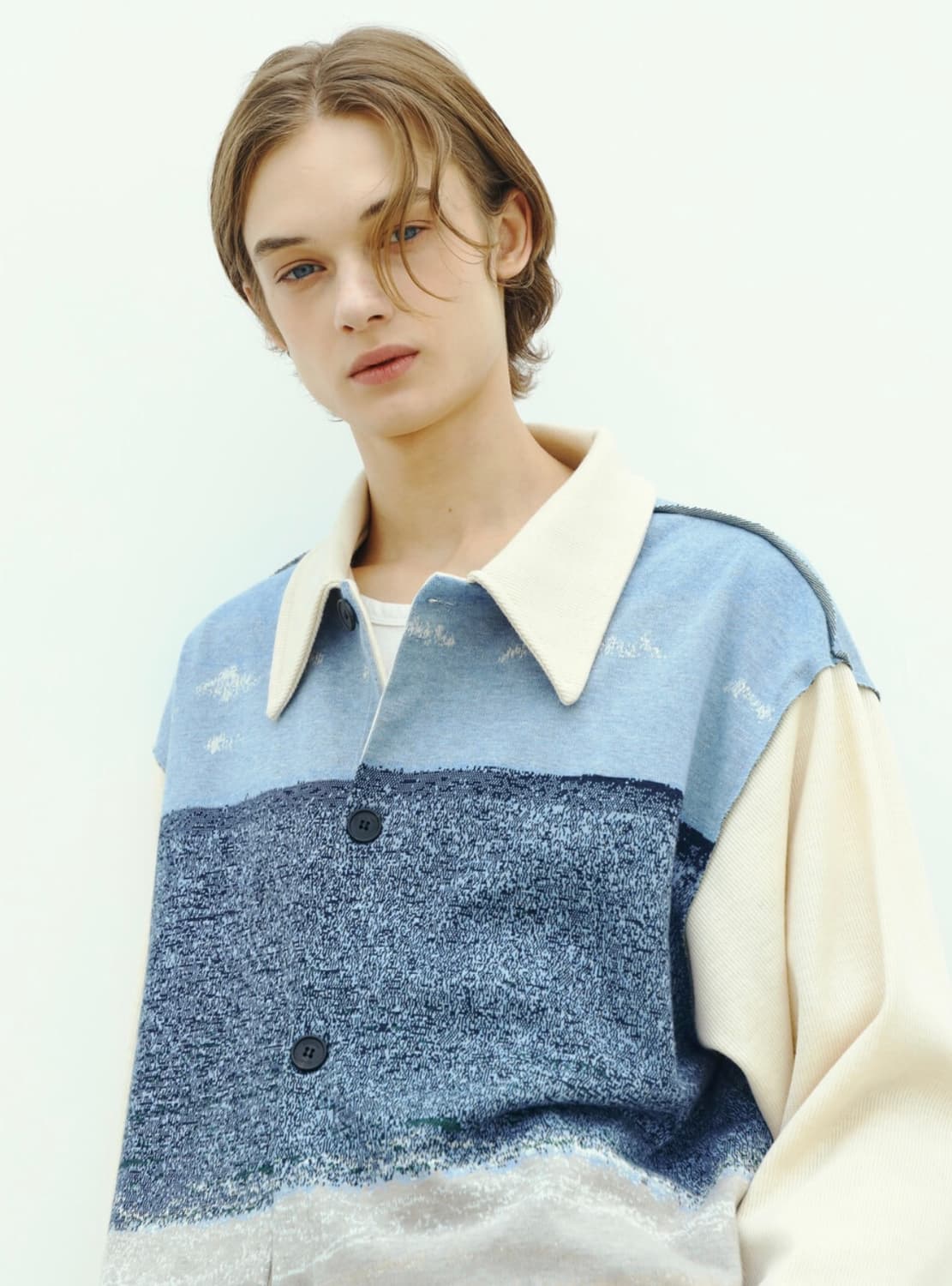 웨이비니스 더 오션 오브 프레이 앤 사일런스 오션블루 파도 가디건 상품이미지4