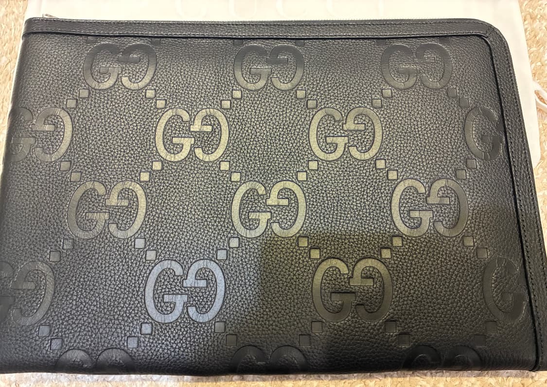 구찌 미디움 점보 GG 파우치 블랙(새상품) 상품이미지4