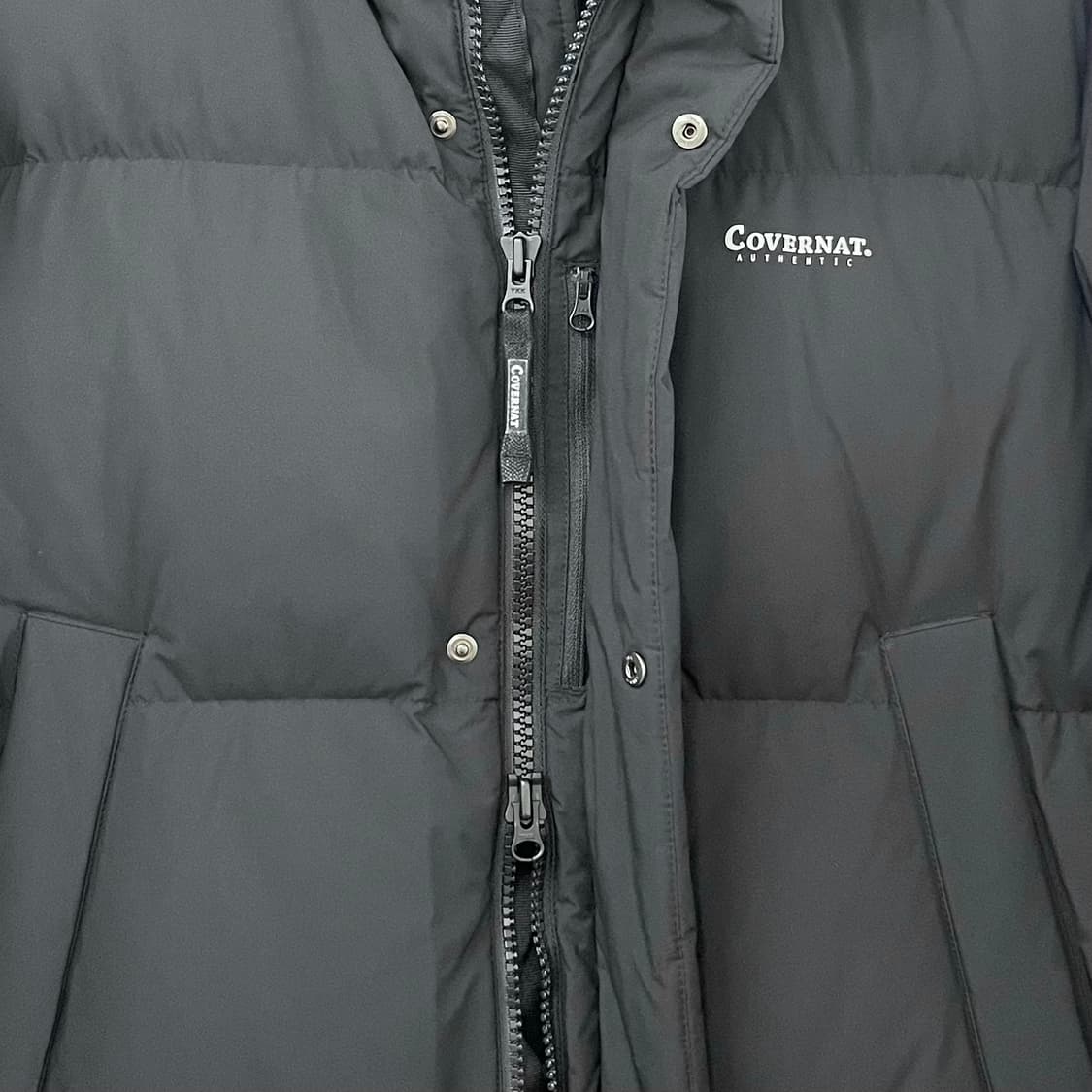 커버낫 빅로고 덕다운 블랙 롱패딩 상품이미지7