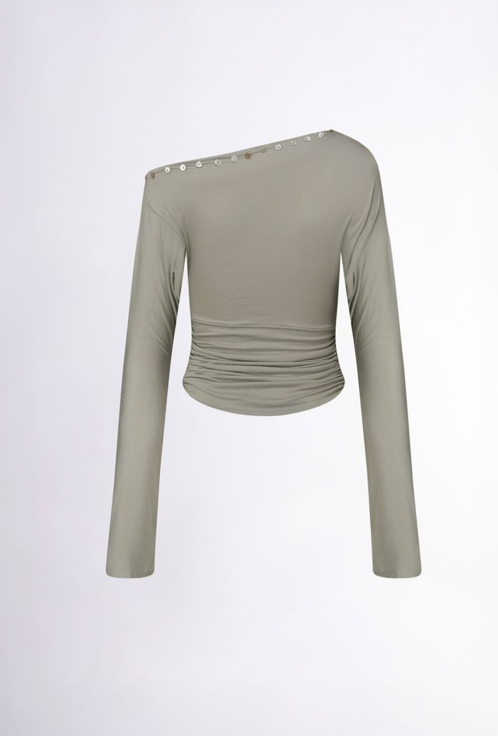 (새상품) Shell Button Sleeve Top Sage M 상품이미지6