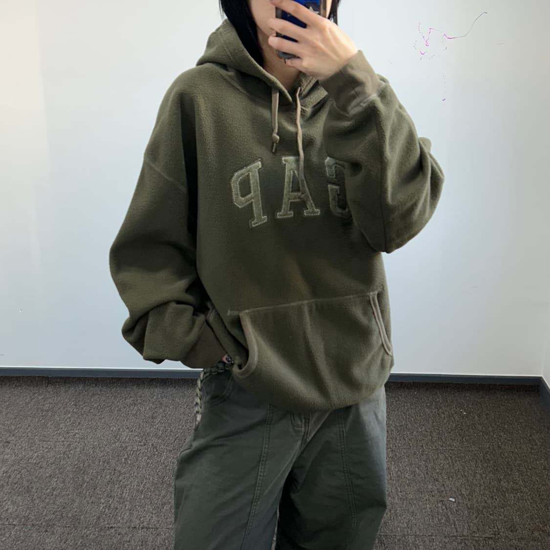 Gap 갭 올리브 후리스 후드티 상품이미지1