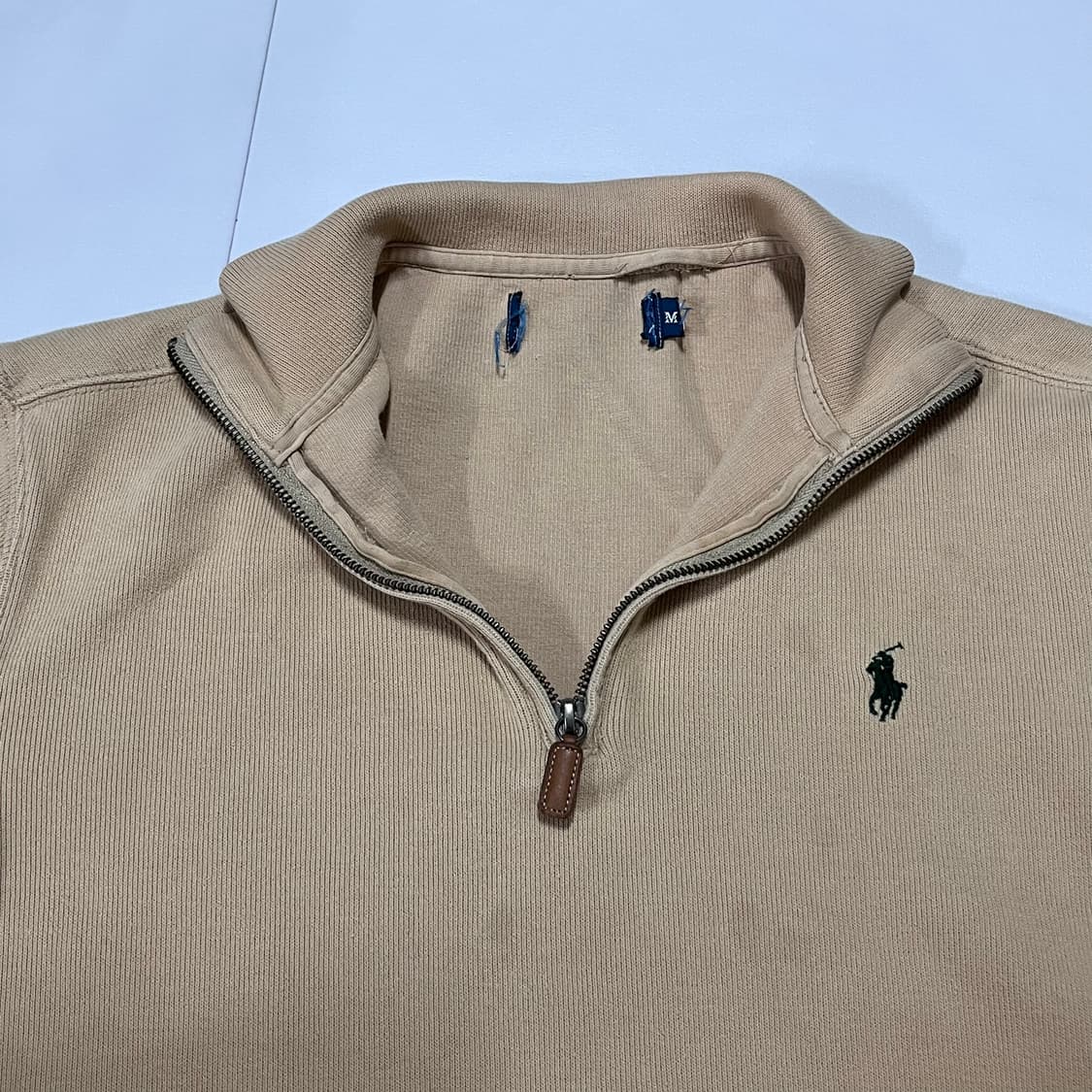 [정품] 폴로 베이지 / 그린포니 반집업 니트 [ M ] 상품이미지3