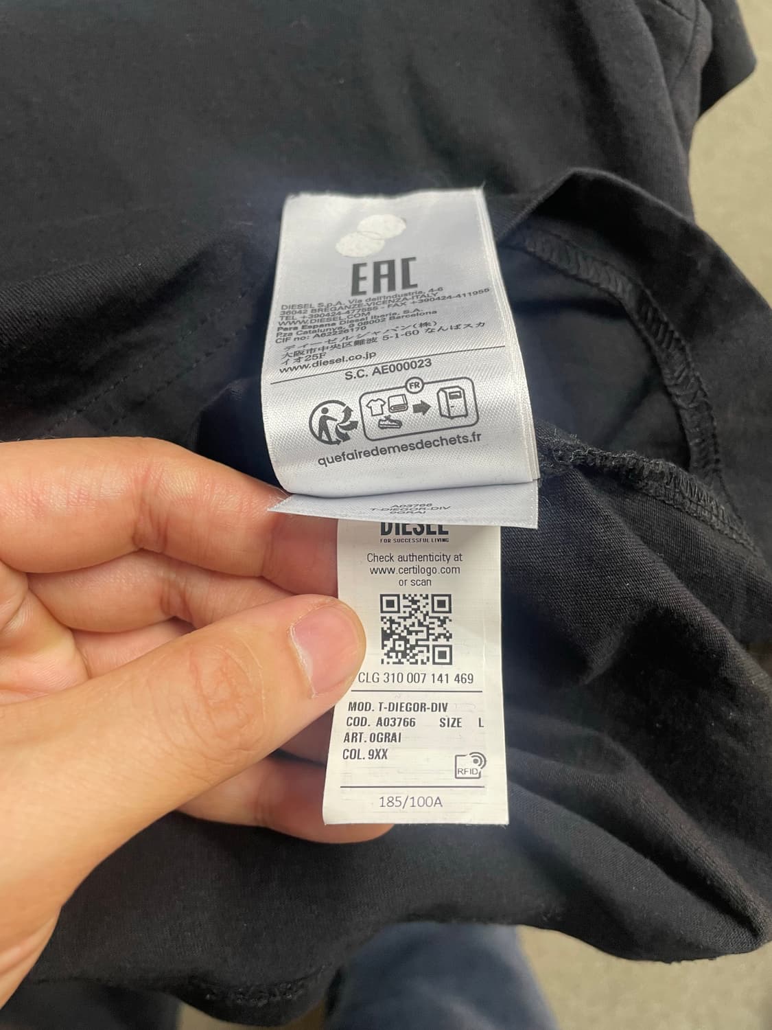 디젤 자구로고 티셔츠 상품이미지3