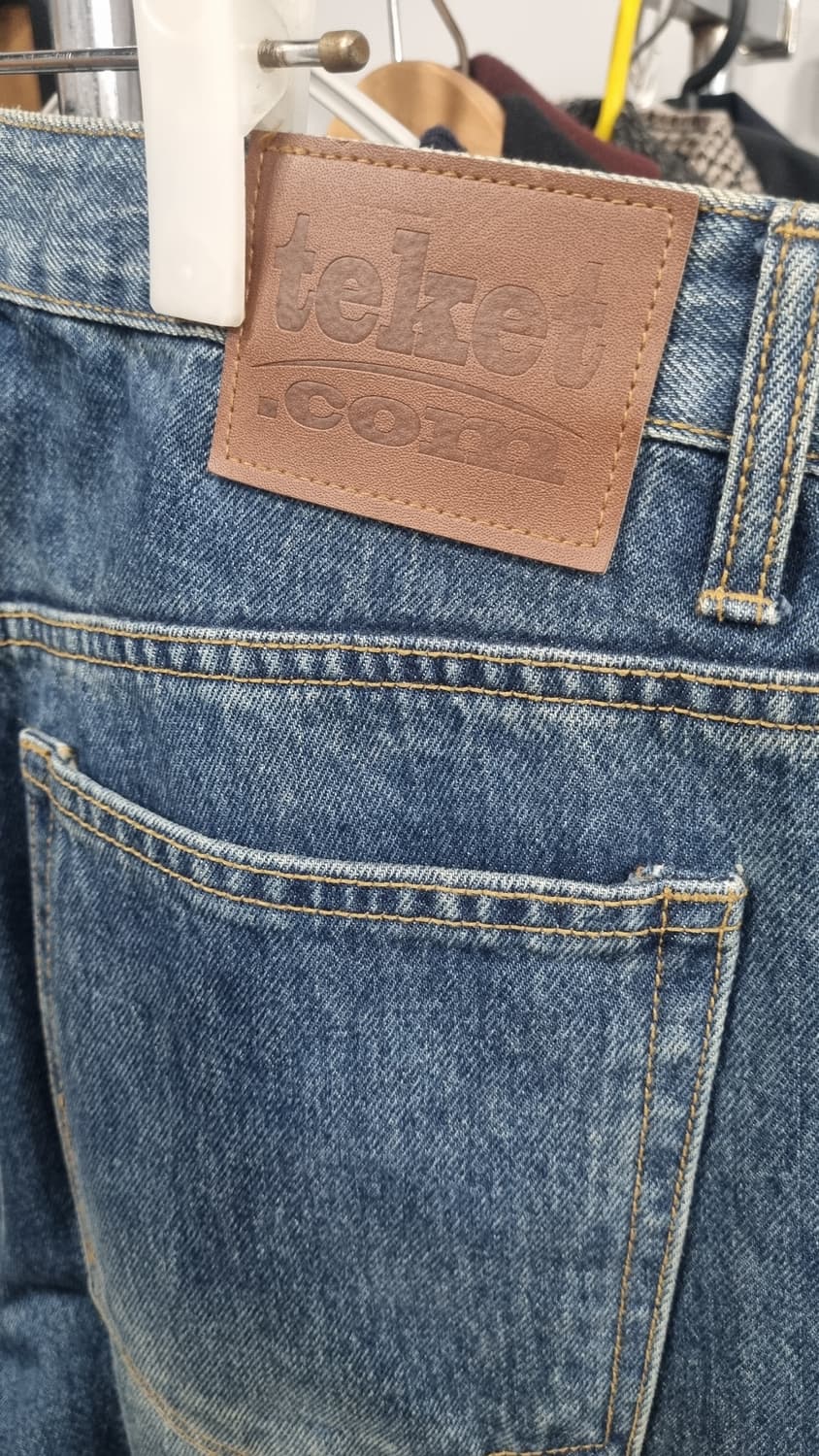 TEKET(테켓) 34size 스타 데님팬츠 청바지 와이드 상품이미지3