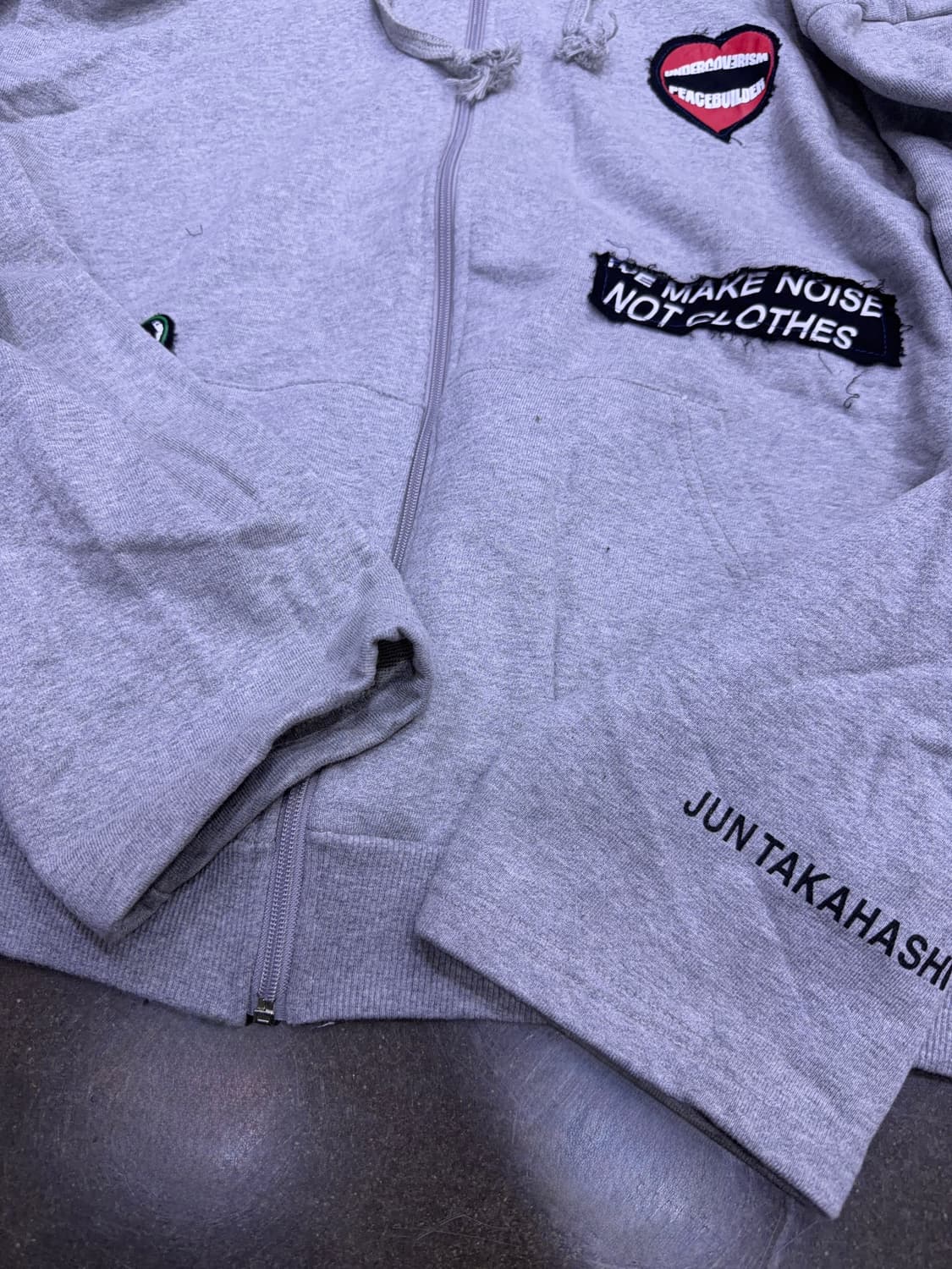 커버 피스빌더 패치 디자인 후드집업 그레이 M 상품이미지6