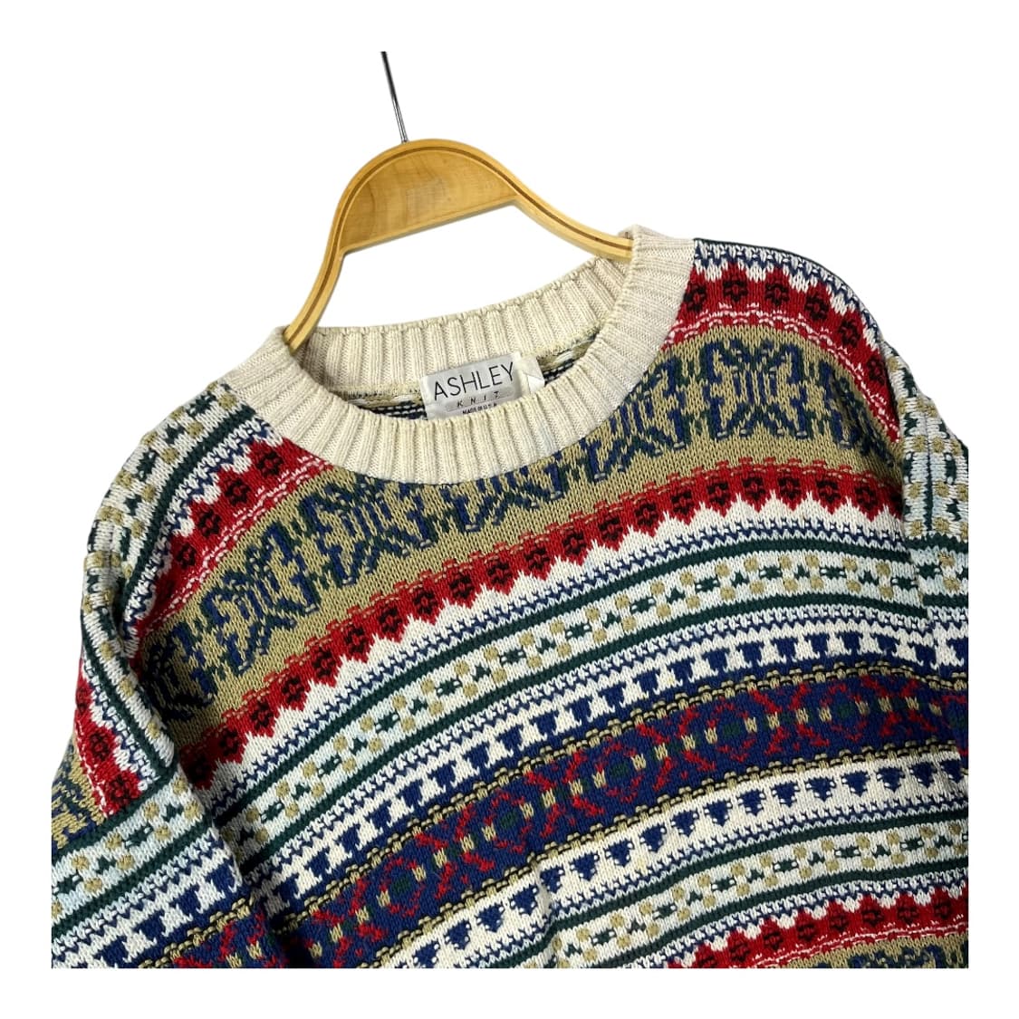 [ASHLEY] USA MADE 페어아일 코튼 니트 상품이미지3