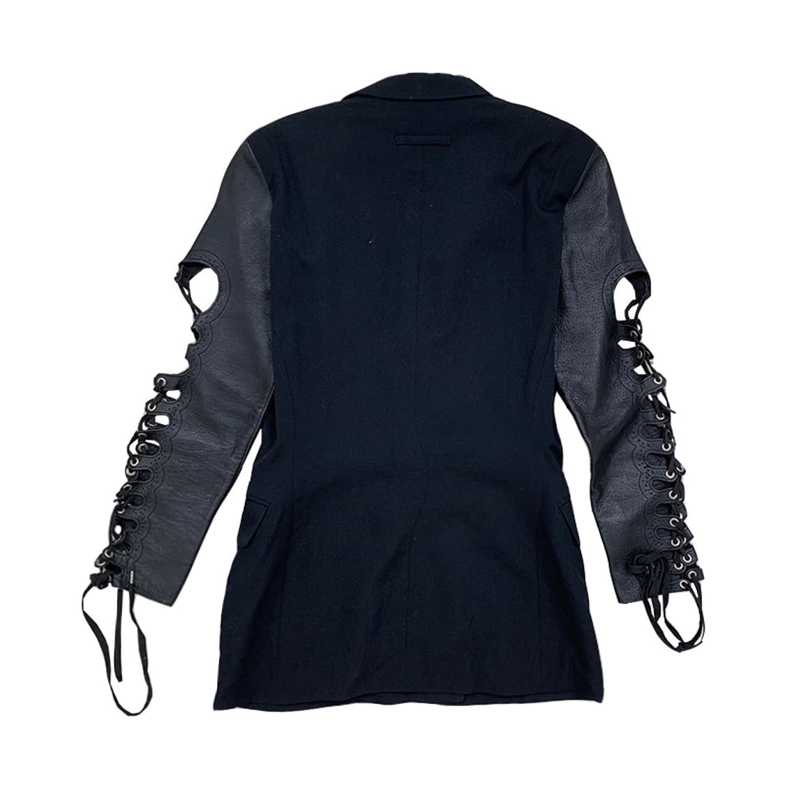 [40]장폴고티에 레더 슬리브 레이스 업 자켓 상품이미지2