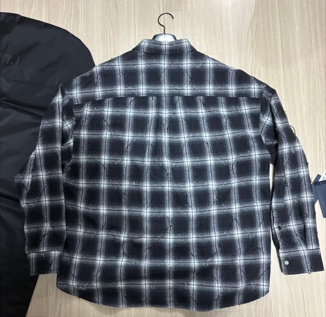 준지 아가일 셔츠 블랙 46 상품이미지2