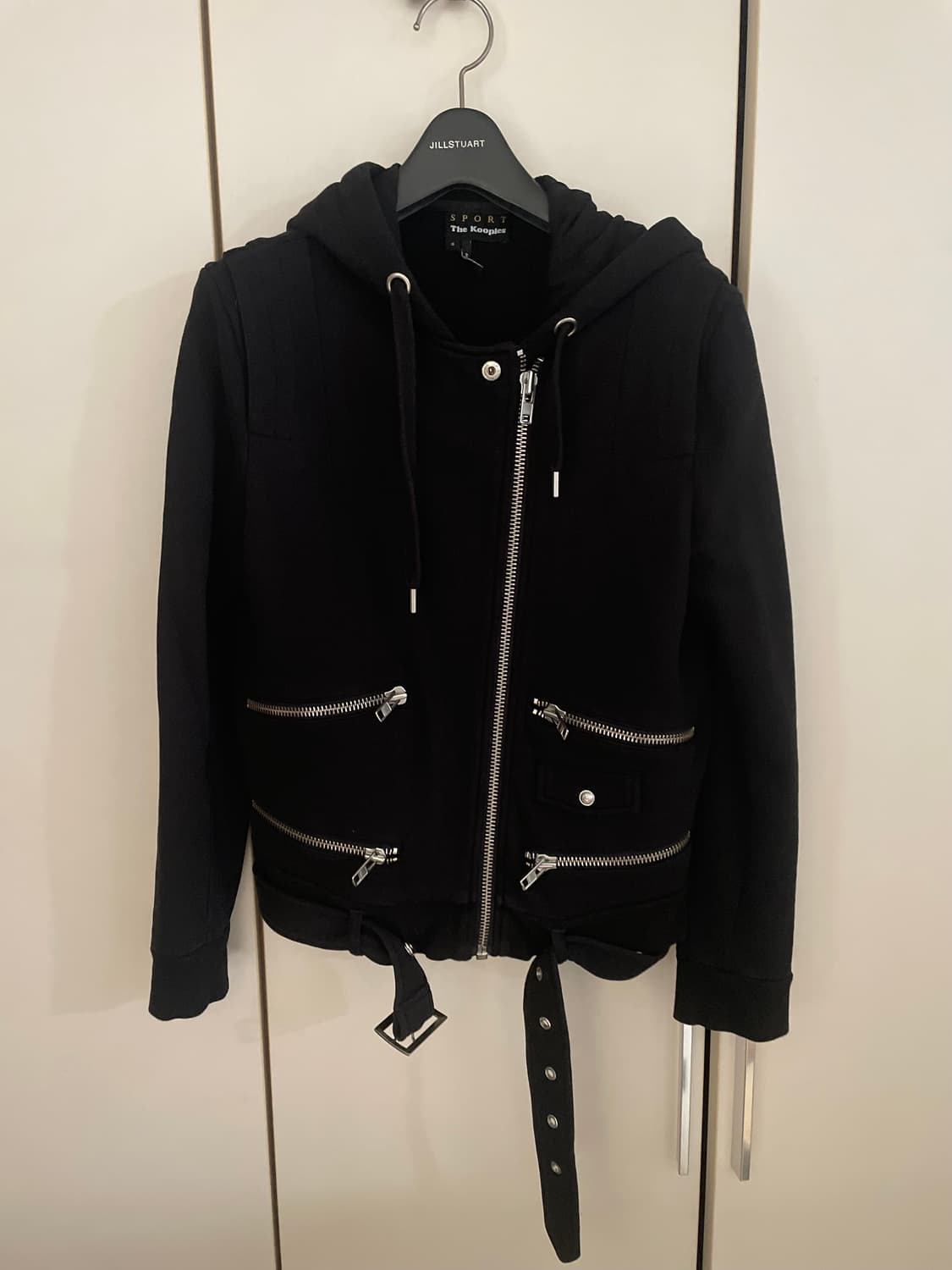 The Kooples SPORT 니트져지 블랙 후드 집업 S 상품이미지1