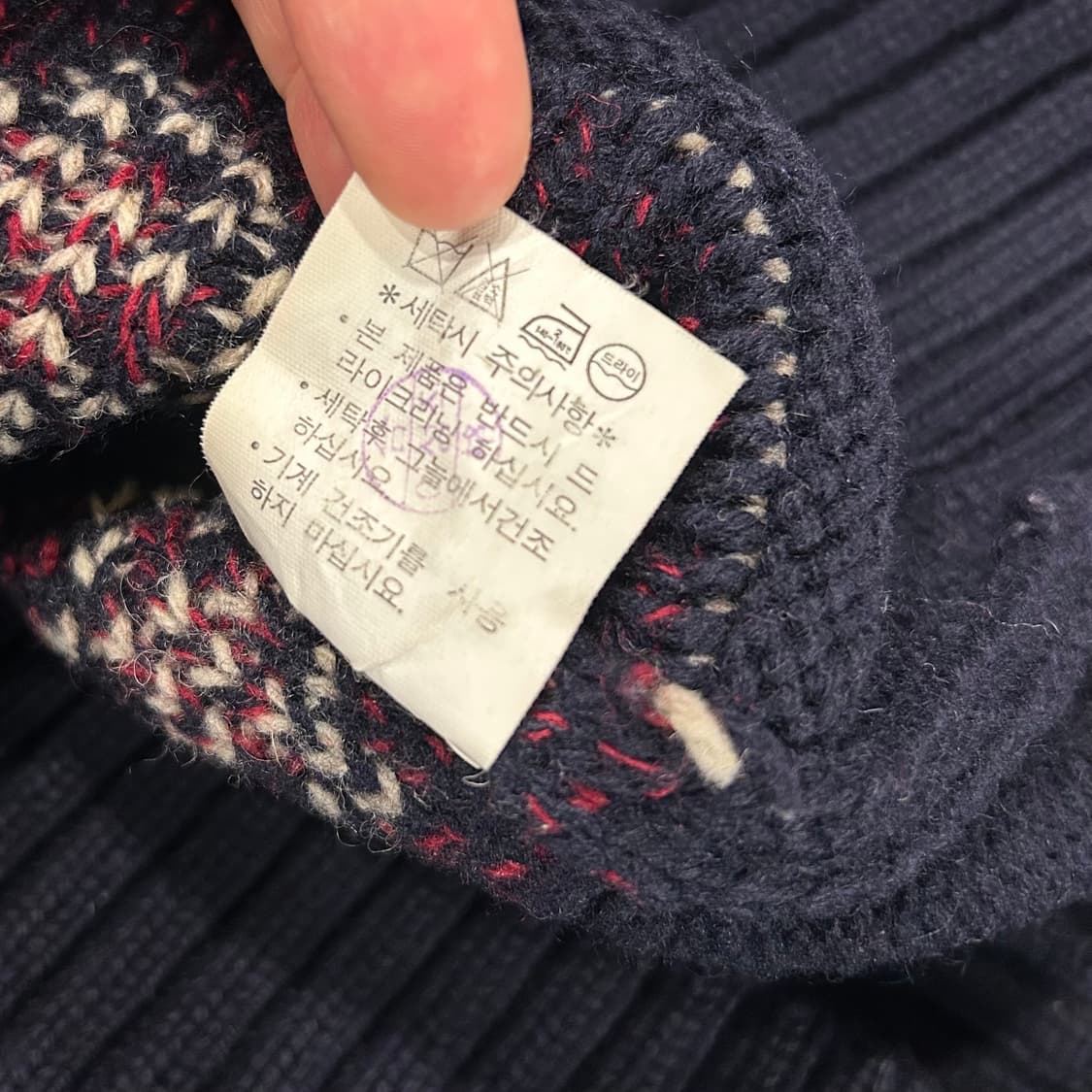 [105] 빈폴 울 아가일 반집업 버튼 니트 상품이미지7