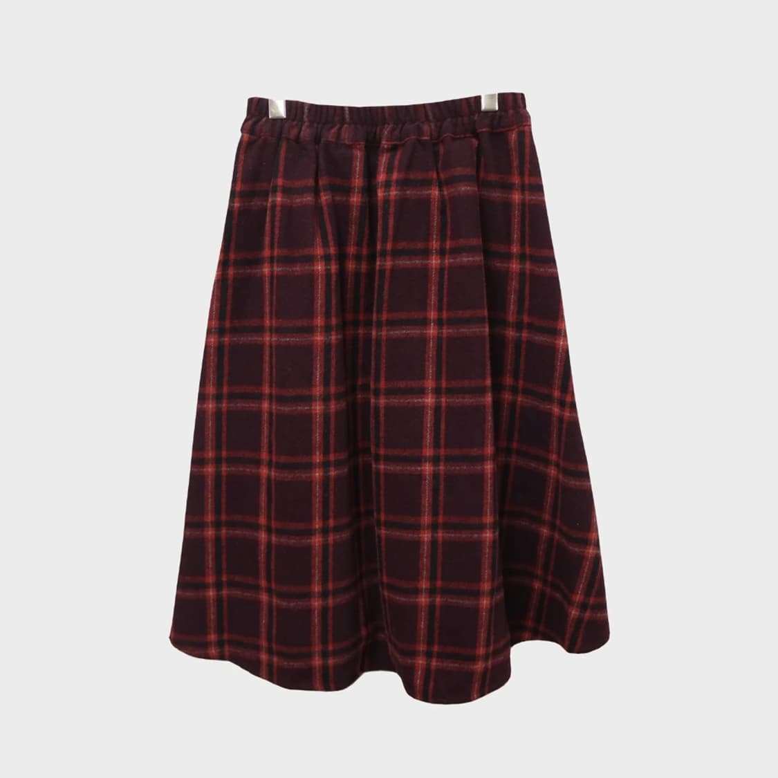 얼스 뮤직 울 혼방 체크 미디 스커트 62336 상품이미지2