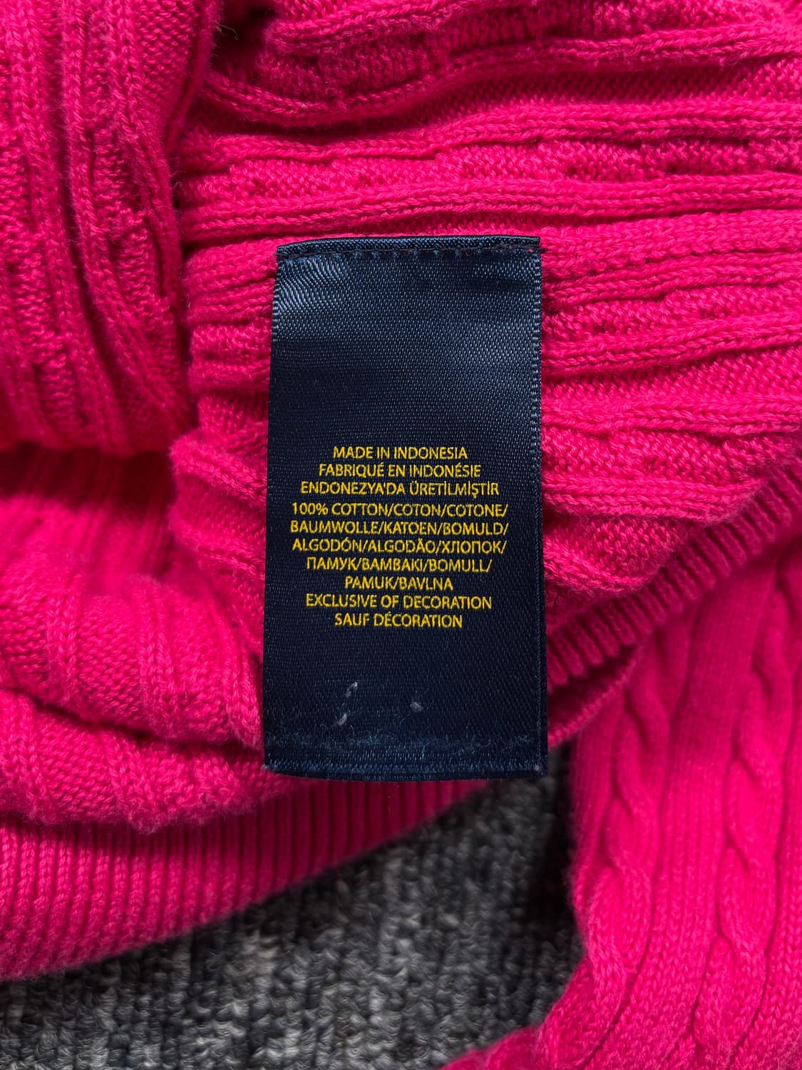 폴로 핑크 꽈배기 니트 가디건 상품이미지6