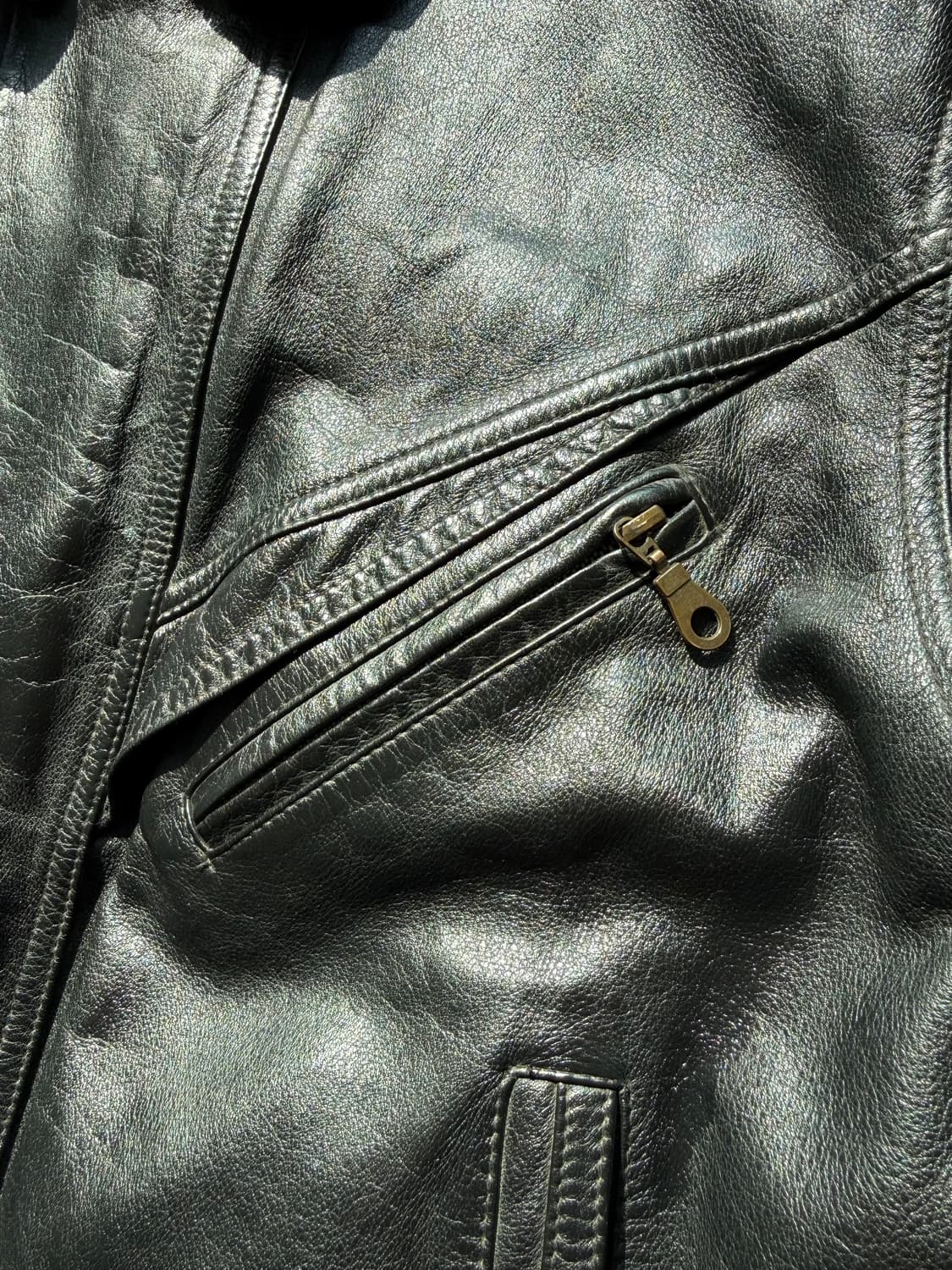 더블카라 숏 레더 자켓 상품이미지4