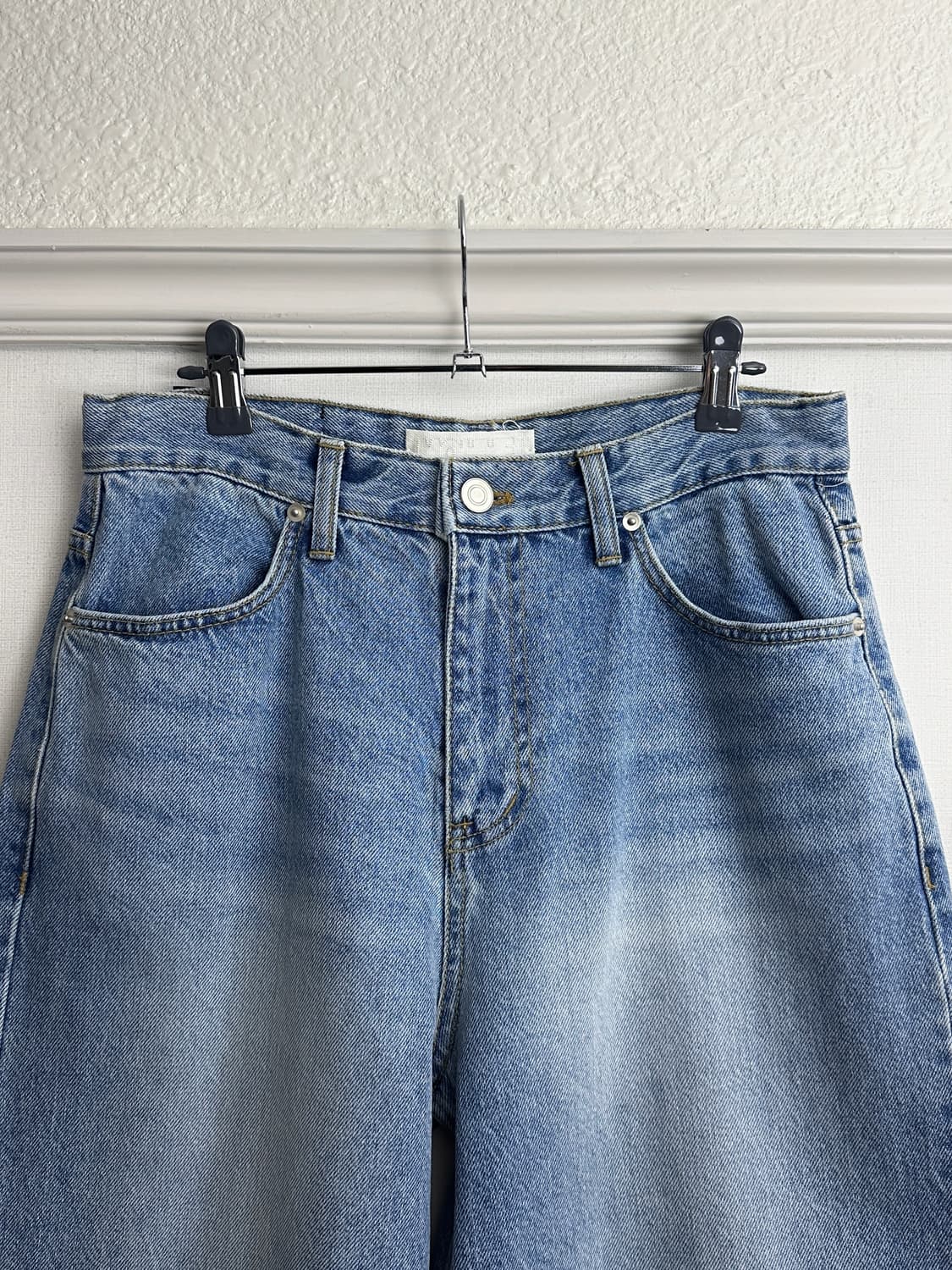 MOHHE 리프드 와이드 스트레이트 진 상품이미지9