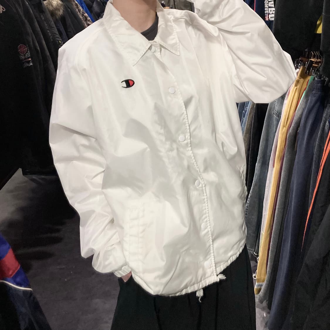 [IM]챔피온 화이트 코치자켓 상품이미지2