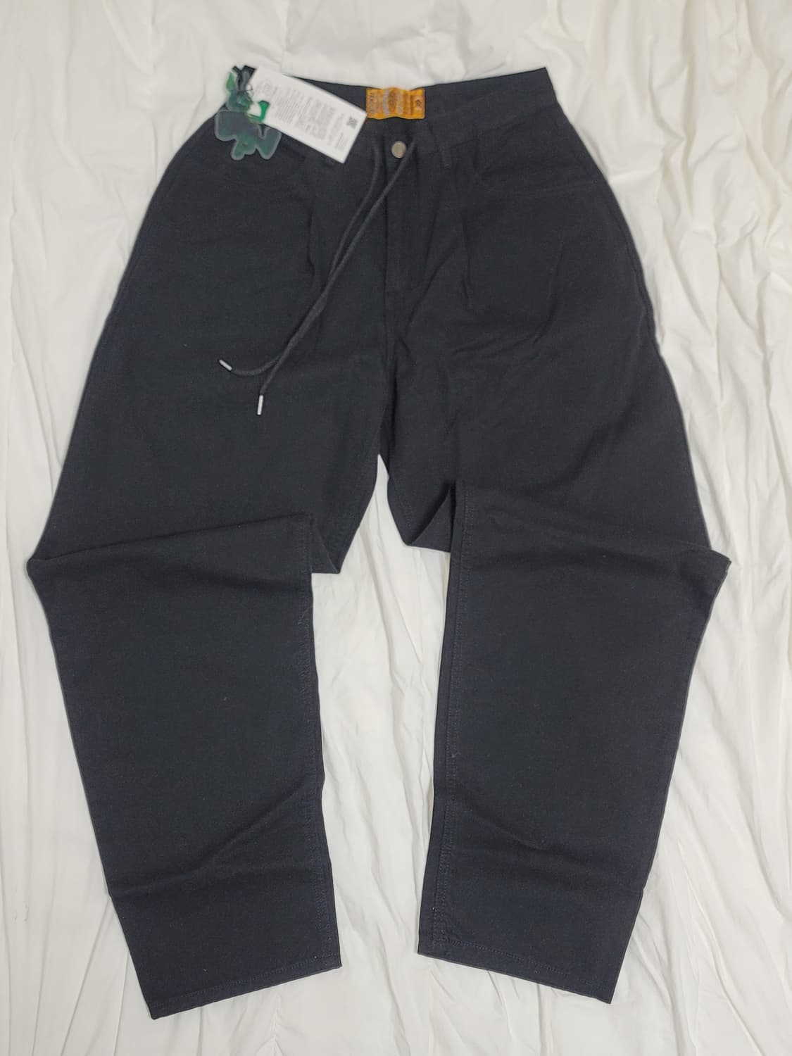 [새상품][M] 비에스래빗 미드90 배기 코튼 팬츠 블랙 상품이미지5