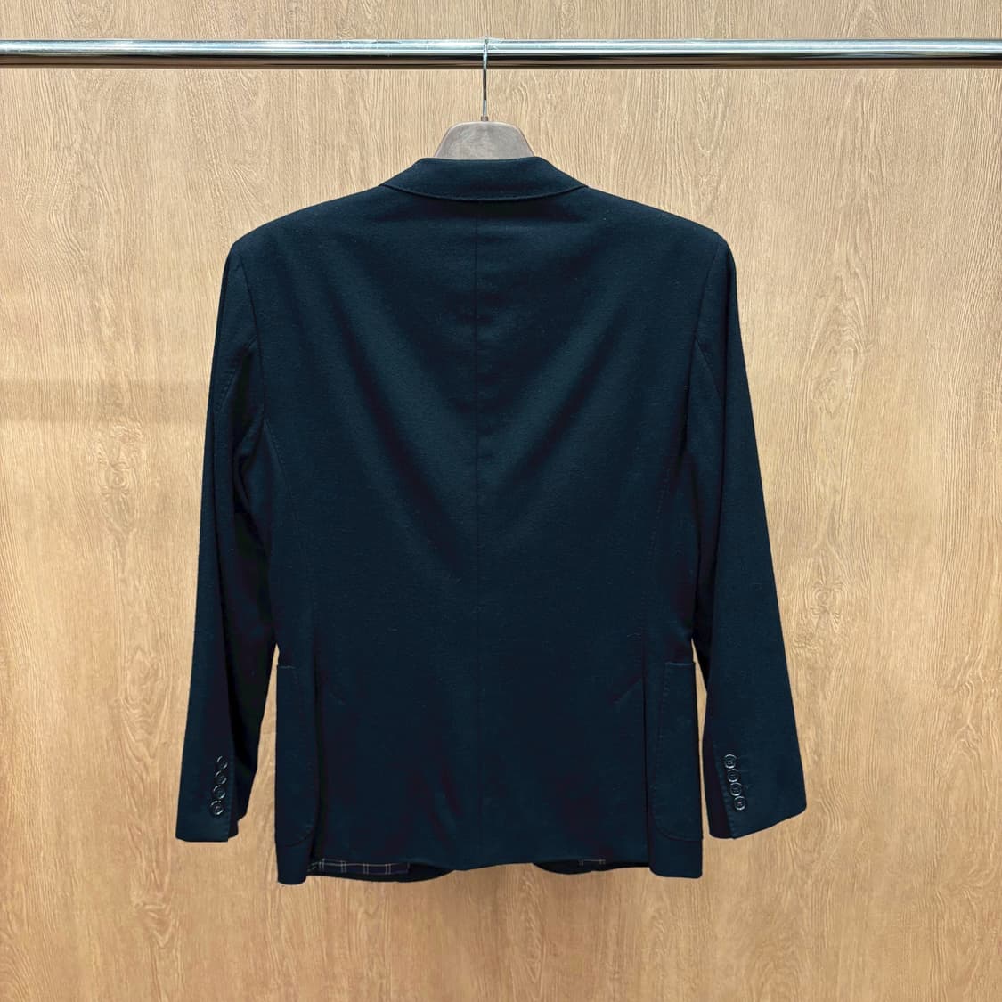 버버리 블랙 라벨 울 테일러드 자켓 투 버튼 체크 안감 배색 디테일 블랙 상품이미지3