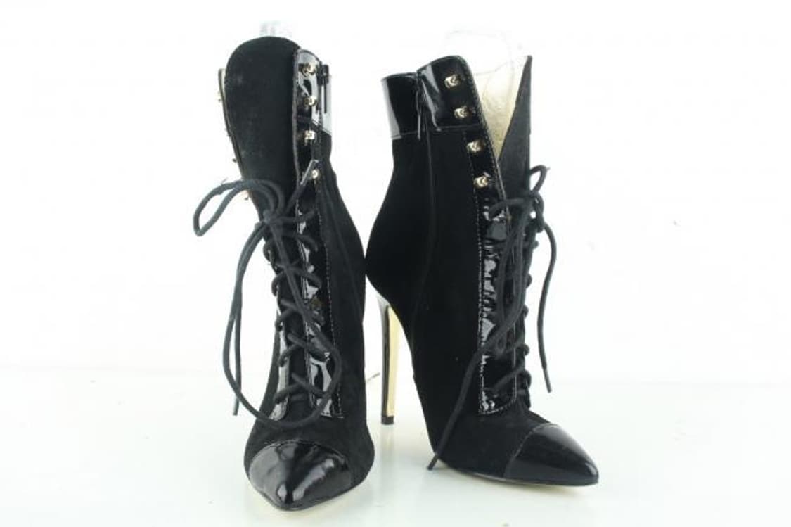 Versace 애나멜 스웨이드 투톤 힐 상품이미지1