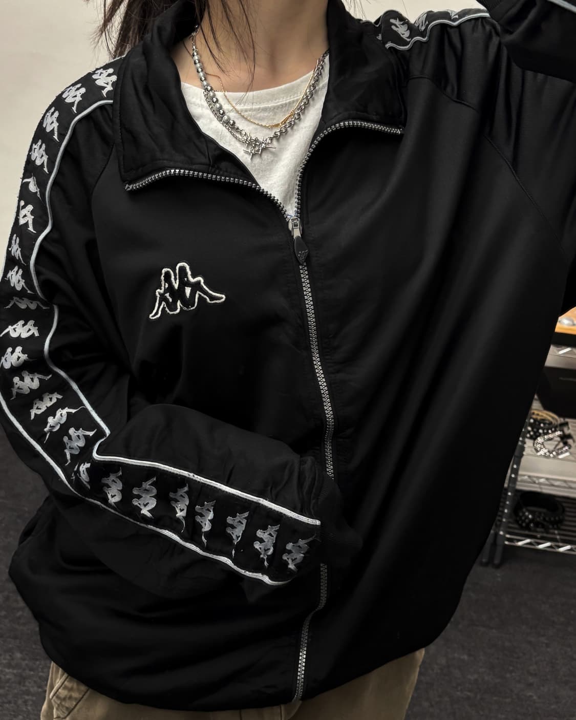 카파 00s 사이드라인 블랙 트랙탑 져지 상품이미지2