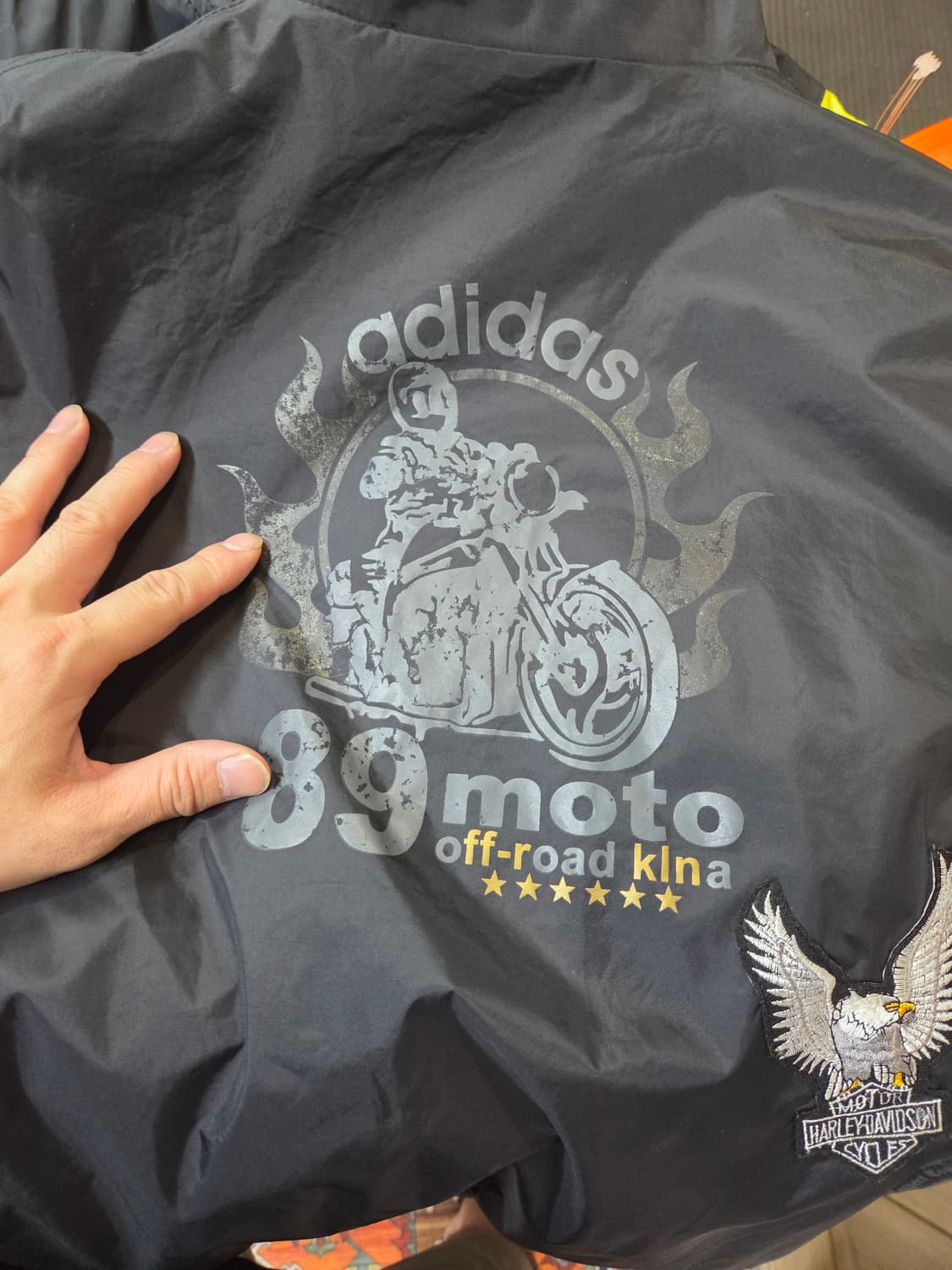 아디다스 빈티지 레터링 자수 프린팅 모터사이클 자켓 L xl 상품이미지8