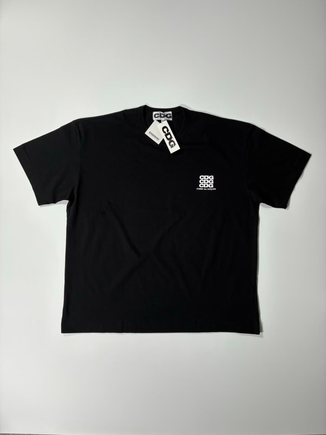 CDG 꼼데가르송 트리플 로고 오버사이즈 티셔츠 블랙 M사이즈 상품이미지1