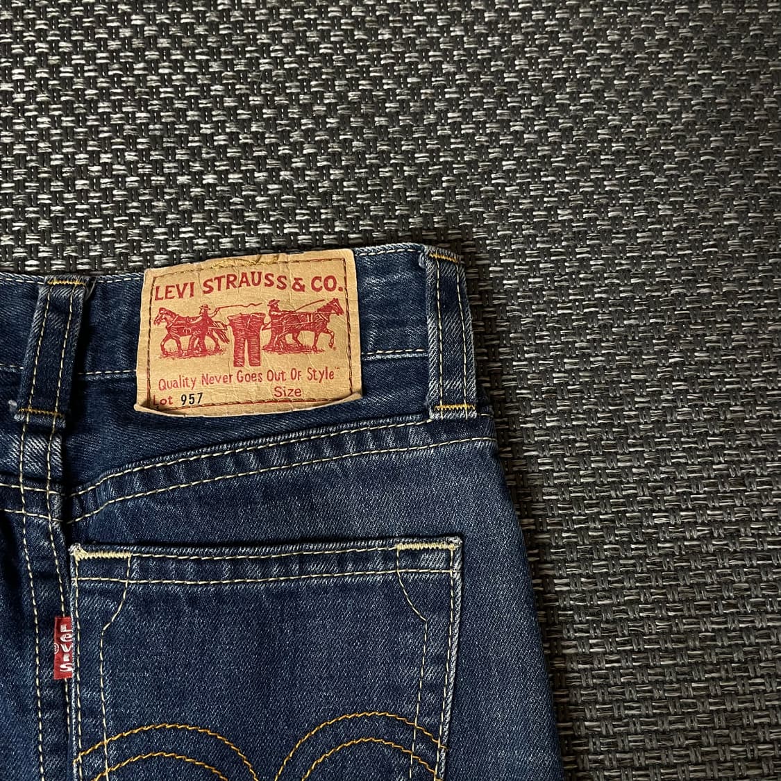 (28) 리바이스 957 진청 더블버튼 데님 스커트 상품이미지9