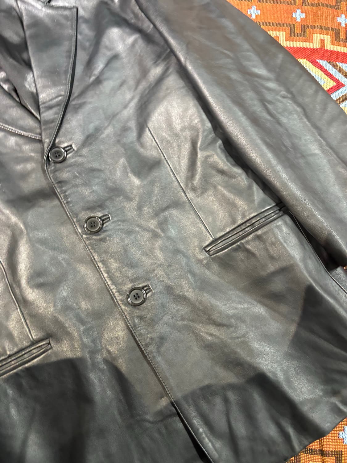 빈티지 양가죽100% 블레이저 레더자켓 상품이미지4