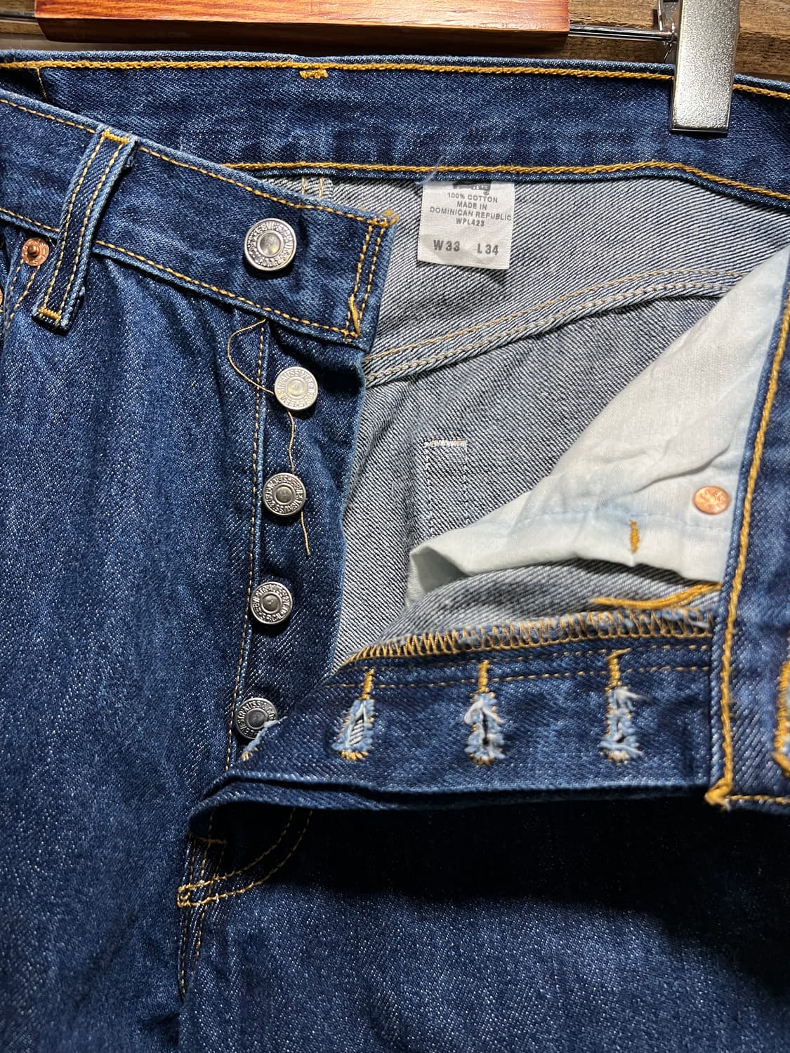 [33]00's 리바이스 501 USA 생지 스트레이트 데님 팬츠 상품이미지3