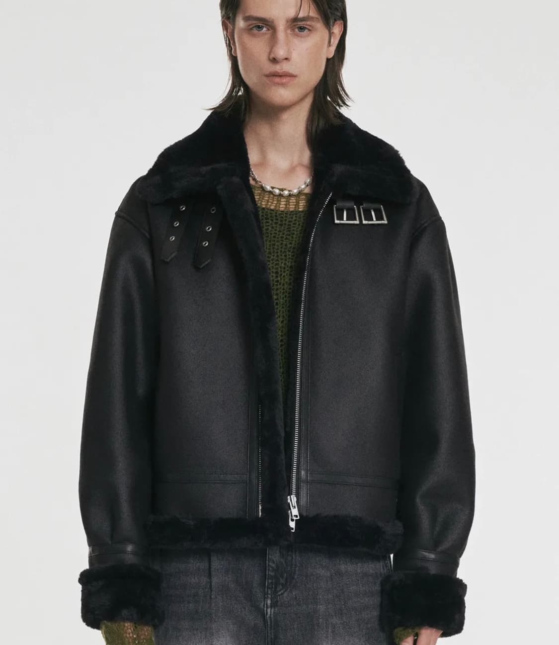 도프제이슨 하이넥 레더 무톤 자켓 상품이미지1