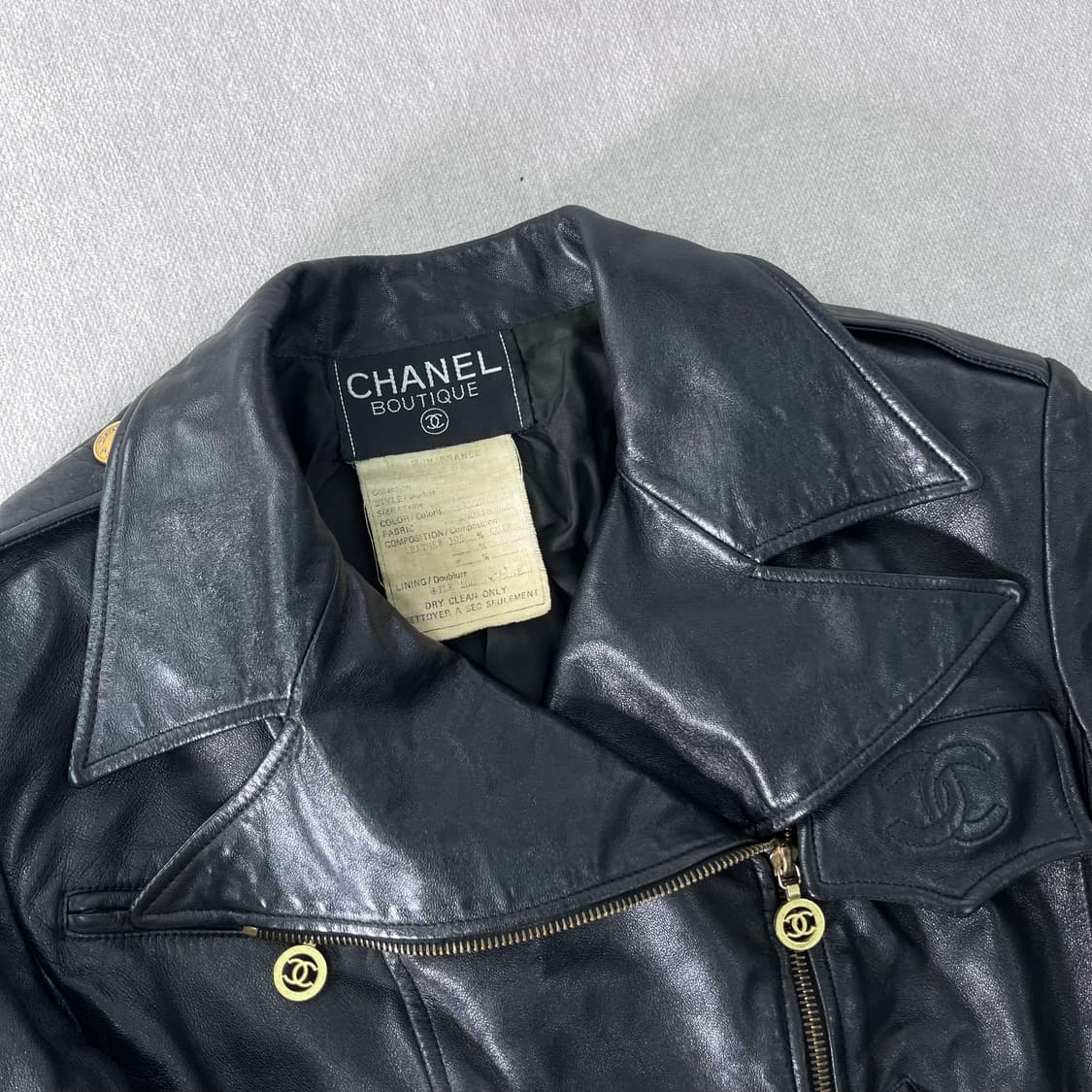W 90 샤넬 부티크 90s 램스킨 가죽 자켓 상품이미지2