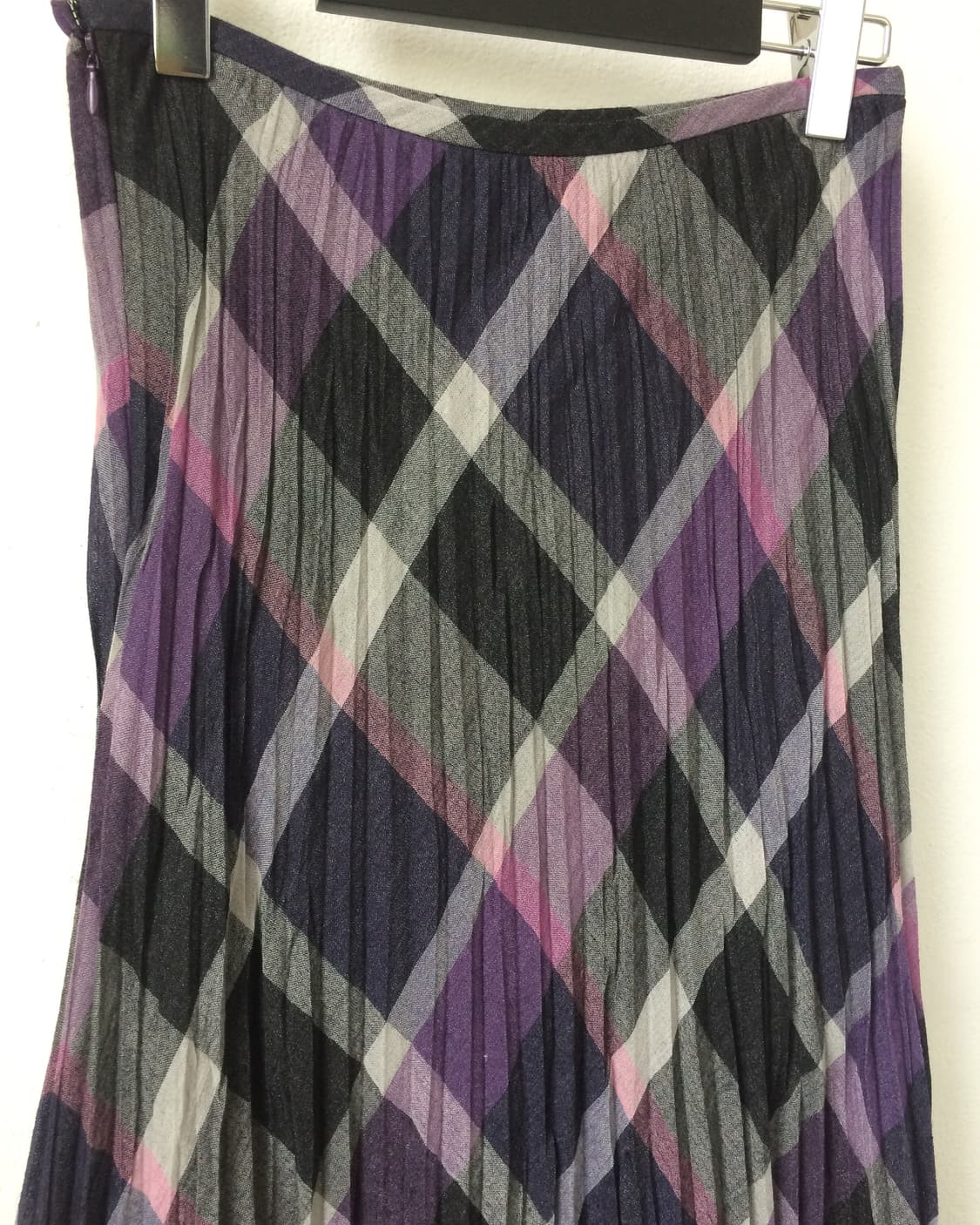 Argyle pattern pleats long skirt 상품이미지3
