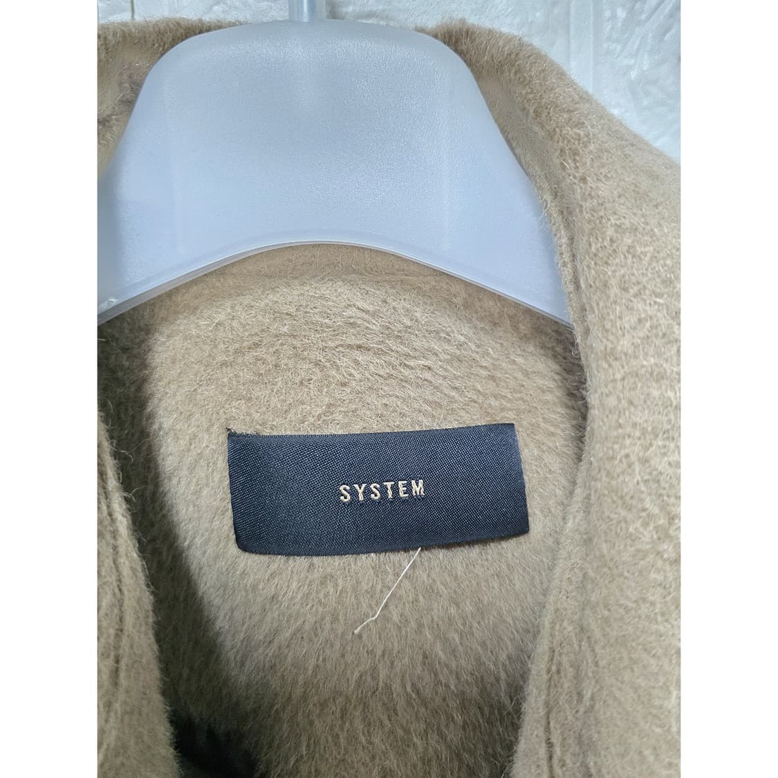 택포) 한섬 시스템 베이지 더블 버튼 울 코트 M 상품이미지2