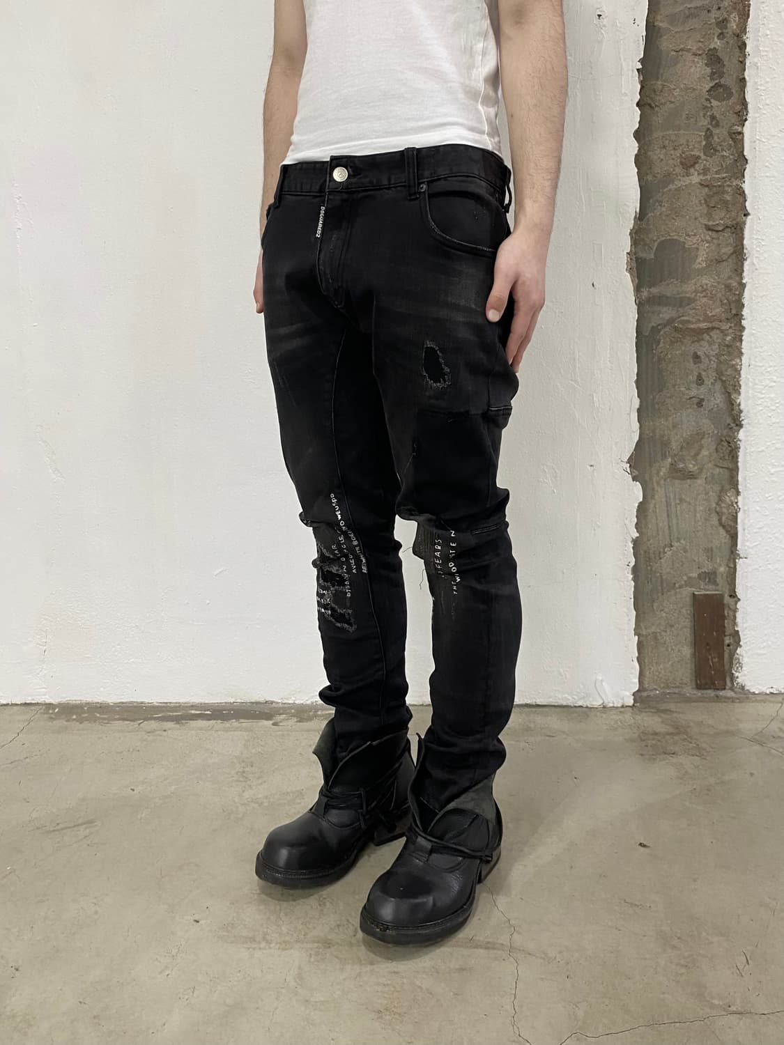 디스퀘어드2 디스트로이드 레터링 팬츠 상품이미지1