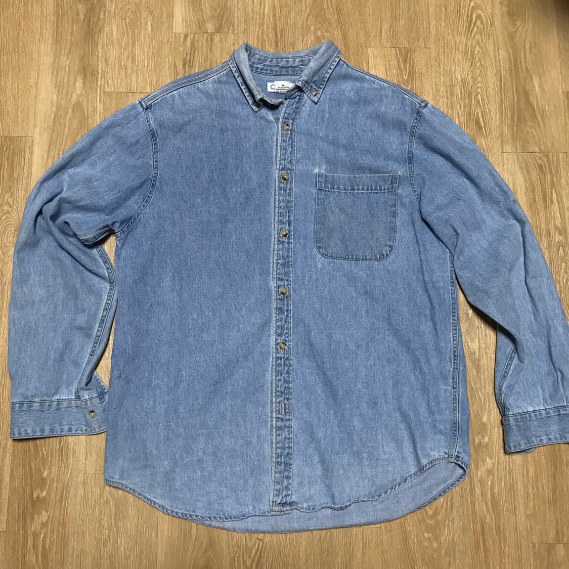 Usa 아메리칸 빈티지 헤비 연청 데님 셔츠 오버핏 상품이미지2