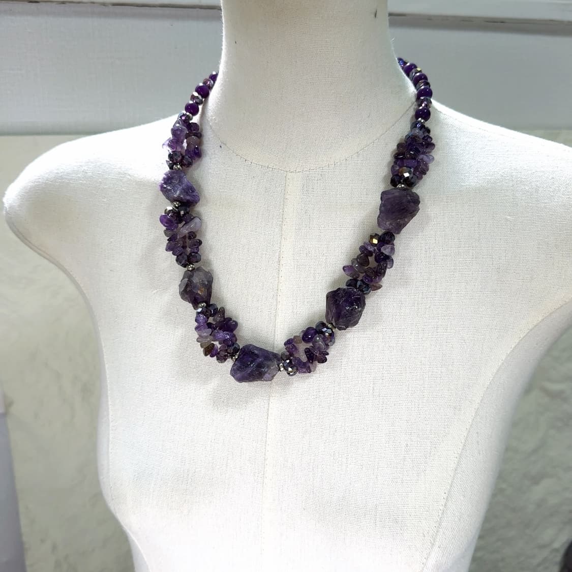 빈티지 천연원석 자수정 목걸이 상품이미지1