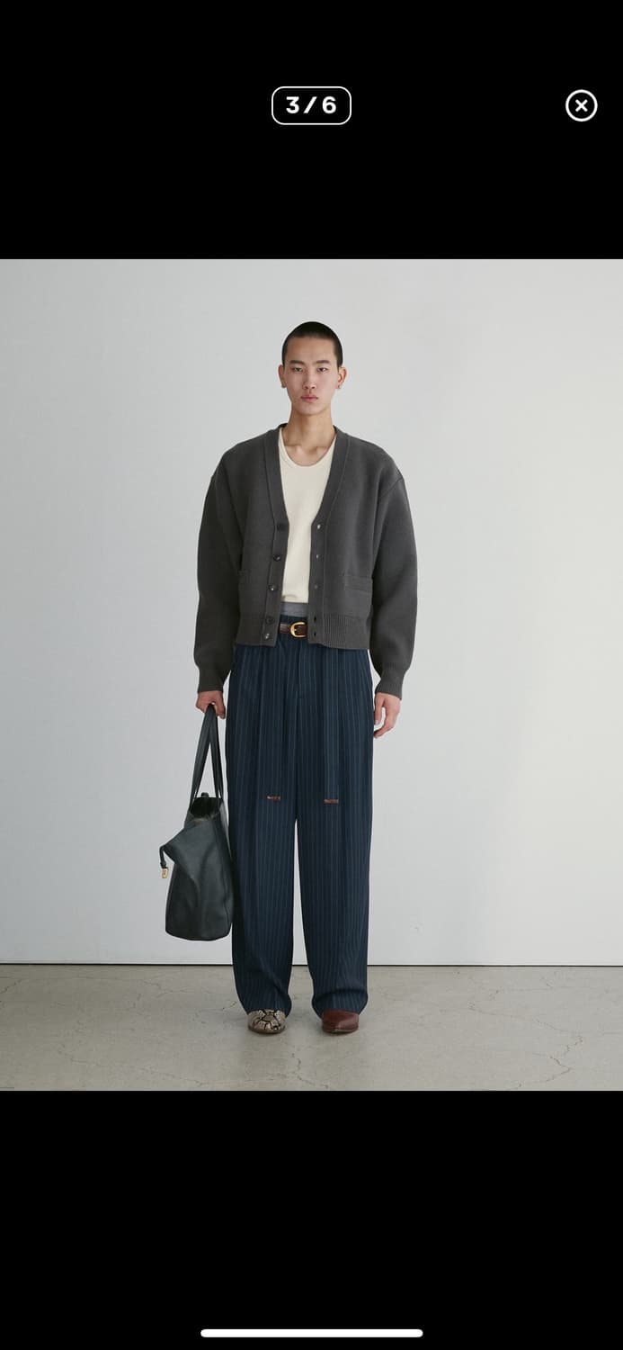 [S] 렉토 루스 컴팩트 니트 가디건 차콜 그레이 상품이미지3